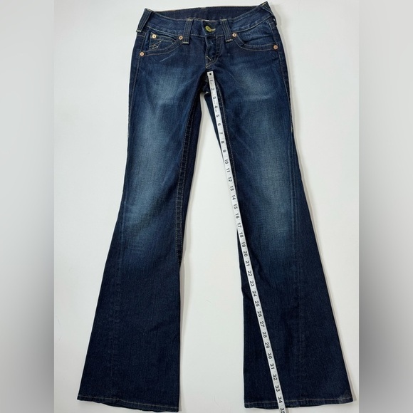 True Religion Y2K Joey Twist Seam Yellow Button Jeans *Excellent Size 27/4 - Picture 10 of 16